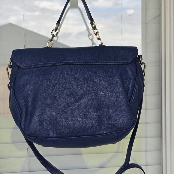 Authentic Versace Leather Shoulder Crossbody Bag Women Blue Removeable Strap - Picture 7 of 16